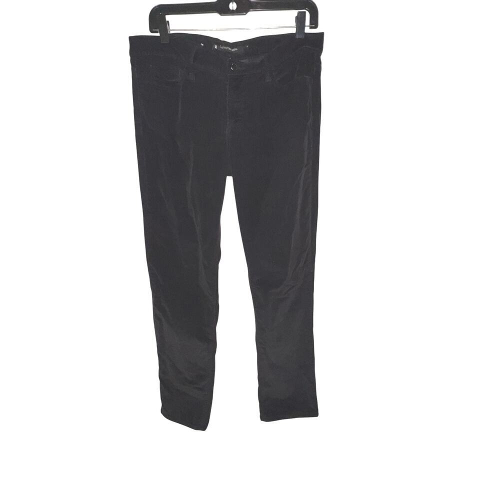 Calvin Klein jeans straight Women's size 10 black corduroy 5pocket logo button
